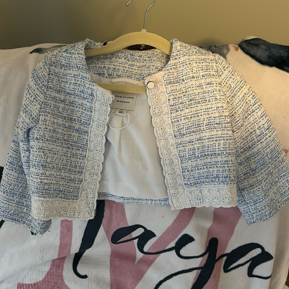 Janie & Jack Blue & White Blazer Size 2T